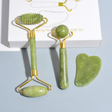 JADE GUA SHA SCULPTOR & FACIAL ROLLER SET JADE | PREMIUM GIFT BOX