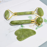 JADE GUA SHA SCULPTOR & FACIAL ROLLER SET JADE | PREMIUM GIFT BOX