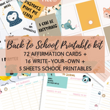 PRINTABLE AFFIRMATION CARDS FOR KIDS BACK TO SCHOOL KIT | MOTIVATIONAL CARDS FOR CHILDREN | BOHO