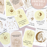 Printable Affirmation Cards ,Daily Positive Affirmations ,Affirmation Deck ,Motivational Cards ,Manifestation Cards, Positivity Cards Digital, Printable gift, Anxiety Coping Cards, Positive quotes printable, self love print at home, vision board kit, mystical pdf, Pastel colors , Manifesting mindset , Self help printable ,Digital Planner Stickers , Bullet Journal ,Gift for mom , Gift for her