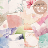 60 blank printable affirmation cards, Blank watercolor note cards, Blank scripture cards, Digital download journaling cards, Vision board, Digital Planner Stickers | Bullet Journal,Vision board, Digital Planner Stickers