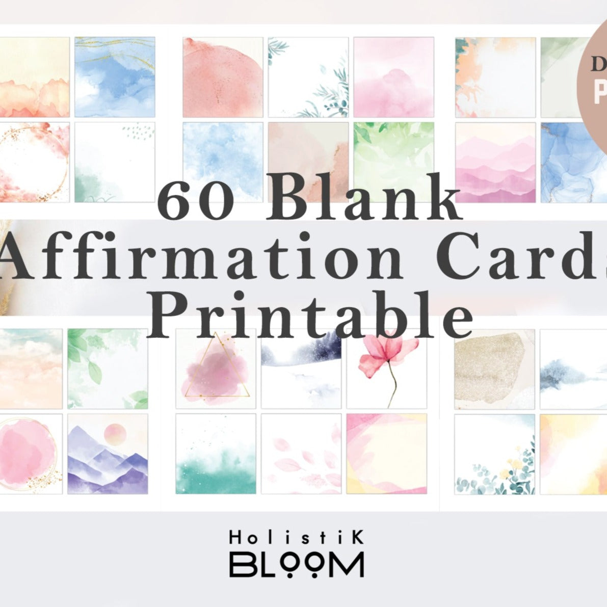 PRINTABLE BLANK NOTE CARDS | JOURNALING SCRIPTURE CARDS | WATERCOLOR | –  Holistik Bloom