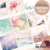 60 blank printable affirmation cards, Blank watercolor note cards, Blank scripture cards, Digital download journaling cards, Vision board, Digital Planner Stickers | Bullet Journal,Vision board, Digital Planner Stickers