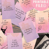 Printable Affirmation Cards funny, Printable Affirmations, Self Love Affirmation Deck, Motivational Cards, Manifestation Cards, Positive Daily Affirmation Affirmation for a badass girl holistik bloom