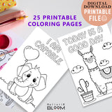 PRINTABLE COLORING BOOK FOR KIDS | CUTE ANIMALS WITH POSITIVE AFFIRMATIONS | DIGITAL DOWNLOAD