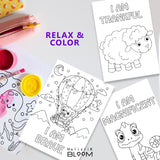 PRINTABLE COLORING BOOK FOR KIDS | CUTE ANIMALS WITH POSITIVE AFFIRMATIONS | DIGITAL DOWNLOAD
