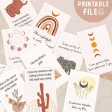 Boho Printable Affirmation Cards, Positive Daily Affirmations , Boho Affirmation Deck, Motivational Cards, Manifestation Cards,Positive affirmation cards printable ,Boho prints , Affirmation Cards For Manifesting & Law of Attraction , Digital Download, Manifestation kit, Vision board cards , Manifestating Mindset, Positive quotes