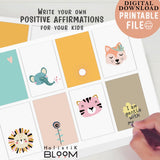 PRINTABLE AFFIRMATION CARDS FOR KIDS BACK TO SCHOOL KIT | MOTIVATIONAL CARDS FOR CHILDREN | BOHO