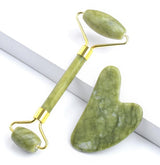 GUA SHA SCULPTOR & FACIAL ROLLER | GREEN JADE BASIC GIFT BOX