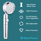 360 HYDROPOWER SHOWER HEAD | THE ULTIMATE SPA SHOWER HEAD