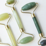 ROLLER FOR FACIAL MASSAGE-NATURAL JADE & ROSE QUARTZ | 3 UNITS BUNDLE
