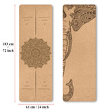 HIGH PERFORMANCE CORK YOGA MAT | ELEPHANT OR MANDALA PATTERN