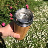 BAMBOO REUSABLE WATER BOTTLE | TEA INFUSER