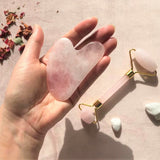 LUXURY GIFT BOX GUA SHA SCULPTOR & FACIAL ROLLER ROSE QUARTZ