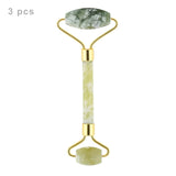 ROLLER FOR FACIAL MASSAGE-NATURAL JADE & ROSE QUARTZ | 3 UNITS BUNDLE