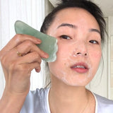 GUA SHA | NATURAL GREEN JADE & ROSE QUARTZ