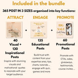 THE ULTIMATE SOCIAL MEDIA BUNDLE | 365 POSTS DONE FOR YOU | BONUS HIGHLIGHT IG STORIES TEMPLATES, COVERS, REELS , FRAMES