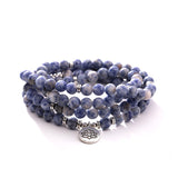BLUE SODALITE MALA BRACELET-LOTUS