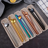 REUSABLE STAINLESS STEEL STRAW SPOON SET