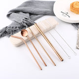 REUSABLE STAINLESS STEEL STRAW SPOON SET