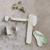 FACIAL MASSAGING ROLLER | NATURAL WHITE JADE