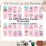 Printable Affirmation Cards ,Daily Positive Affirmations ,Affirmation Deck ,Motivational Cards ,Manifestation Cards Positivity Cards Digital,Printable gift, Anxiety Coping Cards,positive quotes printable, self love print at home, vision board kit, mystical, pastel colors