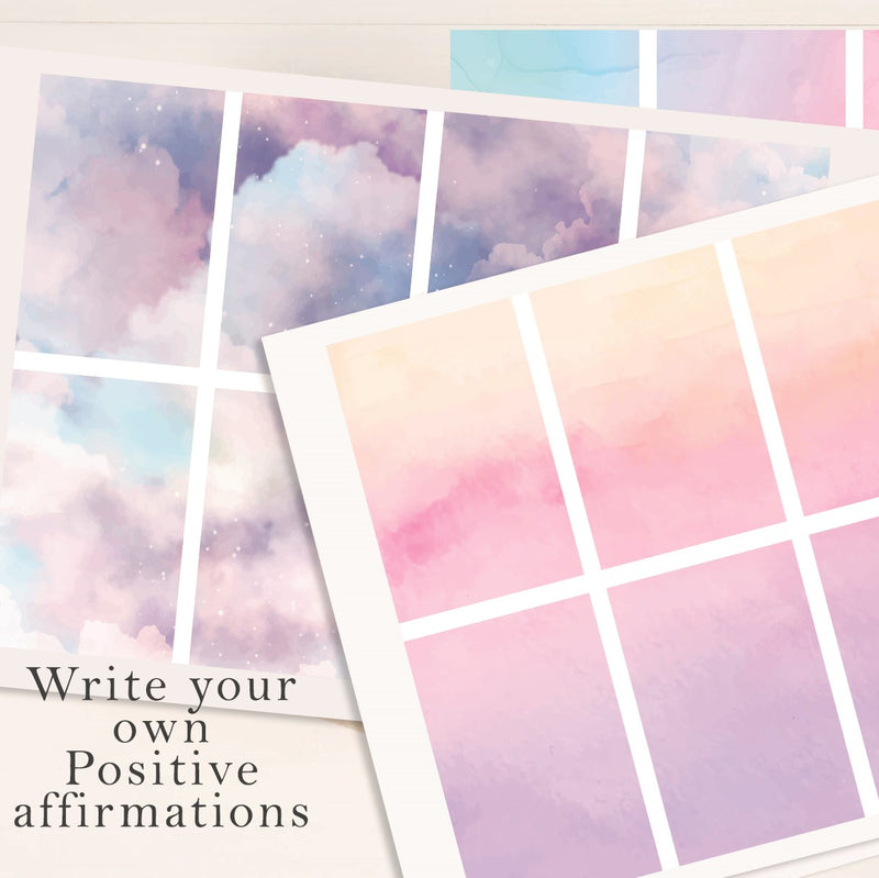 Printable Affirmation Cards ,Daily Positive Affirmations ,Affirmation Deck ,Motivational Cards ,Manifestation Cards Positivity Cards Digital,Printable gift, Anxiety Coping Cards,positive quotes printable, self love print at home, vision board kit, mystical, pastel colors
