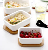 CERAMIC AND BAMBOO LUNCH BENTO BOX