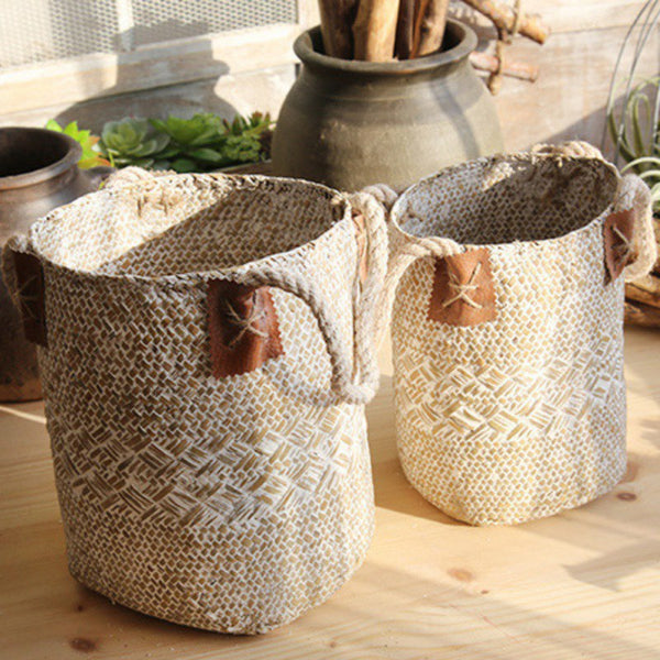 HAND WOVEN SEAGRASS BASKET | EBORY