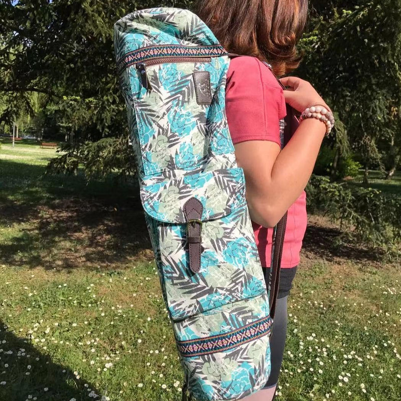 Gorgeous & Unique Chakra Design Yoga Mat Bag in Rainbow Green