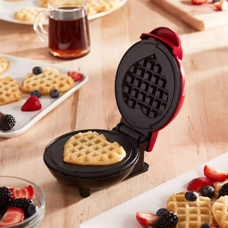 2 Pack Waffle Maker Machine for Individual Servings, Paninis, Hash browns &  other on the go Breakfast, Lunch, or Snacks Mini Waffle Maker Red & Black 